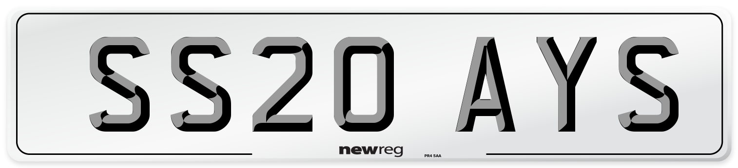 SS20 AYS Number Plate from New Reg